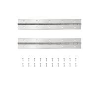 Continuous Piano Hinge, Continuous Piano Hinges with Hole 304 Stainless Steel 2 Pcs Black and Silver 300-600mm(Silver 300x50x1.5mm)
