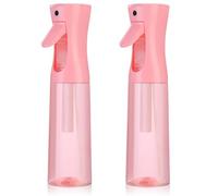 Continuous Spray Bottle for Hair (10.1oz/300ml) 2 Pack Mister Spray Bottles for Cleaning Empty Ultra Fine Water Mist Sprayer for Hairstyling Plant Garden Curly Hair Etc (Pink Transparent)