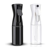Continuous Water Mist Spray Bottle for Hair - Fine Mist for Styling and Taming Curls, Hairstyles - 160 ml, Black and Transparent
