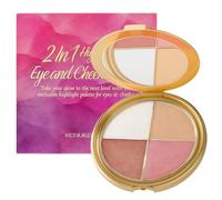 Contour & Blush Makeup Palette - 4-in-1 Makeup Palette - Shimmer Eyeshadow, Highlighter, Blush & Contour Kit, Metallic Face Palettes, Portable Compact for On-the-Go, 1PCS