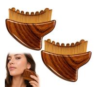Contour Brush, 2 PCS Face Brush for Double-headed Dry Brush + Woodgrain Design Gua Sha Board, Professional Face Sculpting Brush for Contour Glow, Less Puffy Look, Sculpt, Define Jawline & Relax