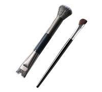 Contour Brush - Double Head Nose Shadow Brush, Pack of 2 Synthetic Bristles, U-Shaped Make Up Tool for Contouring and Blending for Definition and Shading