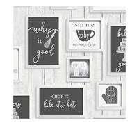 CONTOUR FRAMED QUOTES BLACK / WHITE WALLPAPER, Black