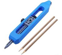 Contour Gauge Profile Tool Scribing Ruler for Tile Measuring, Flooring Cutter Guide and Carpet Cutting, Adjustable Contour Copier for Irregular Shape Tracing, Woodworking Template with Dual Pencils(B)