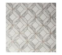Contour Grey/White Marble Marquetry Washable Wallpaper | Paste the Wall | Grey Tile | Eco-Friendly