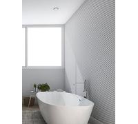 Contour Hexagon Lattice Anti-Bacterial White Wallpaper White