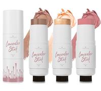 Contour, Highlighter, Blush, Bronzer Stick Kit - 3 Pcs with Brush for Flawless Look, Waterproof Long Lasting Smooth Beauty Wand for All Skin Types