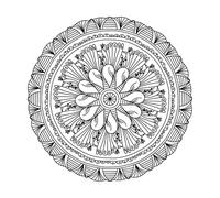 Contour Mandala with Doodle Peacocks and Striped Patterns Zen with Funny Birds Wall Vinyl Sticker Decor 42x42cm Multi Color Selection Black