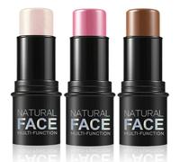 Contour Stick, 3 PCS Contour Stick Waterproof Long Lasting Highlighter Makeup Lightweight Multi-use Cream Buildable Face Makeup Kit for Cheeks Lips All Skin