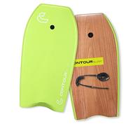 CONTOUR SURF Body Boards for Beach Lightweight Durable Body Board with EPS Core Dual Channel Double Swivel Coiled Wrist Leash Ideal 37 inch Bodyboards for Summer Resorts and Beach Fun Crest