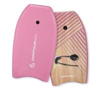 CONTOUR SURF Reed Body Board 33 Inches Bodyboard Body Boards for Beach Kids Lightweight EPS Core Dual Channel Double Swivel Coiled Wrist Leash for All Surfing Levels (Magenta)