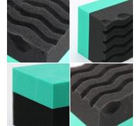 Contoured Waxing Cleaning Sponge for Tires Rubber Plastic Leather and Metal - Durafoam Polyester Applicator Pad 9.5 X 8.5 X 7 Cm Green/black Double-spliced 2-pack