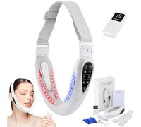 ContourFlex 4 in 1 Massager for Face, Facial Sculpting Device for Double Chin,Remote Control Operation,5 Modes & 15 Intensities, Give You a Hydrated and Smooth Little V Face (White)