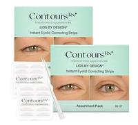 Contours Rx Lids by Design Eyelid Lift Strips with Travel Case and Tweezers - Invisible Eyelid Tape for Hooded Eyes - a Youthful-Looking Appearance - 2 Pack - 160 CT (Assortment Pack (4-7mm))