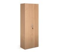 Contract double door cupboard 2030mm high with 4 shelves - beech