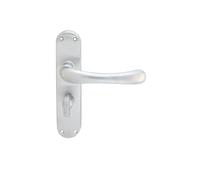 Contract Lever on Backplate Satin Chrome Finish Solid Zinc Handle Set for High-Use Internal Doors (Bathroom, Satin Chrome)
