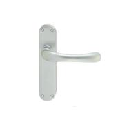 Contract Lever on Backplate Satin Chrome Finish Solid Zinc Handle Set for High-Use Internal Doors (Latch, Satin Chrome)