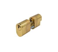 Contract Scandinavian Oval Cylinder SM3002 Internal/External Pair Lock Barrel for Internal External Door Security Replacement Fits ASSA Type Lock (Polished Brass)