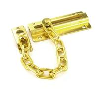 Contract Steel Non-Locking Sliding Door Chain, Brass | Corrosion-Resistant Finish, For Timber Doors, Surface-Mounted, Includes Wood Screws, Residential & Commercial