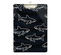 Contractor clipboard Black Shark Dark Wave Plastic for Teacher Portfolio clipboard Size 9 x 12.5 Tablas para escribir