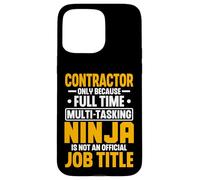 Contractor Multitasking Ninja Job Title Construction Worker Case for iPhone 15 Pro Max