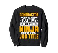 Contractor Multitasking Ninja Job Title Construction Worker Sweatshirt