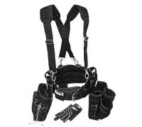 Contractor Pro Electricians Combo Deluxe Package (Tool Belt, Suspenders, Gloves, Bucket Tote) Great Durable Belt with Ventilated Back Support with Suspenders and Extras for Any Job for Electricians, Carpenters, Drywaller, Hvac. (Medium) by Contractor Pro