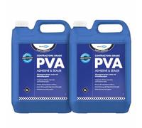 Contractors Grade PVA Adhesive & Primer White 5L - Multi-Purpose Bonding, Sealing & Priming Solution (2 Pack)