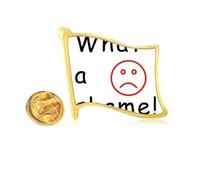 Contrary Understand Language Habits Golden Metal Flag Lapel Pin Badge