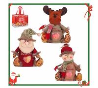 Contrasit Bags, Bags Zipper Design for Gifts Apples Candy, Christmas Zipper Gift Bags, Reusable Fabric Storage Bags for Candy, For Candy, Apples (3PCS-Mix)