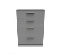 Welcome Furniture Ready Assembled Indices 4 Drawer Deep Chest - Vintage Oak, Brown