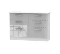 Contrast 6 Drawer Chest of Drawers Greygloss