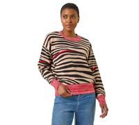 Contrast Animal Print Knit Jumper Roman Black 14
