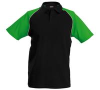Contrast Baseball Polo Shirt Kariban True Black XL
