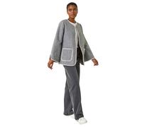 Contrast Blanket Stitch Jacket Roman Grey M
