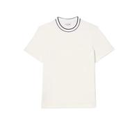 Contrast Collar Round Neck T-shirt- male- Lacoste- T-Shirts- White- M- Tops M