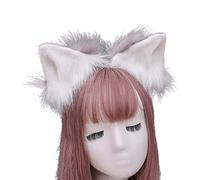 Contrast Color Faux Wolf Ears Headband Simulation Plush Animal Hair Hoop Anime Cosplay Costume Headpiece Faux Wolf Ears Headband