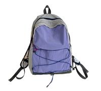 Contrast Color Nylon School Bag Student Laptop Backpack Book Bag Travel Backpack Rucksack Suitable for Everyday Activity