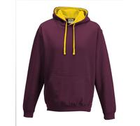 Contrast Colour College Varsity Hooded Sweat Sweatshirt Hoodie Hoody S-5XL