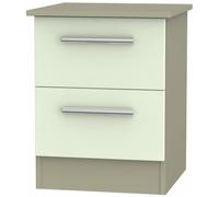 Contrast Cream and Mushroom 2 Drawer Bedside Cabinet