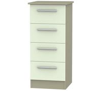 Contrast Cream and Mushroom 4 Drawer Narrow Chest