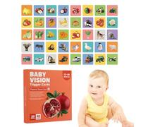 Contrast Flash Cards - Black White Learning Cards, 5.5 inches Visual Stimulation Set, Early Education Card with Simple Graphics, Brain Training Aid, Sensory Development Tool