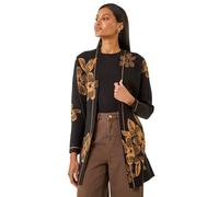 Contrast Floral Print Cardigan Roman Black 12