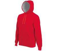 Contrast Heavyweight Hoodie Kariban Red XS