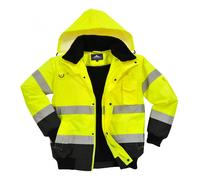 Contrast Hi-Vis Bomber Waistcoat - Yellow/Navy, S PORTWEST