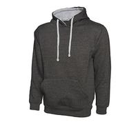 Uneek UC507 Contrast Hooded Sweatshirt Charcoal/Heather Grey 3XL Colo 3XL