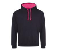 Contrast Hooded Sweatshirt Two Tone Varsity Pullover Hoodie Men Women AWDis