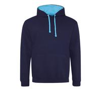 Contrast Hooded Sweatshirt Two Tone Varsity Pullover Hoodie Men Women AWDis