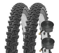 Contrast Junior Gripper 24" x 1.75 Kids MTB Bike Tyres with Schrader Inner Tubes (Pair)