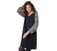 Contrast Leopard Print Swing Dress Roman Black 20